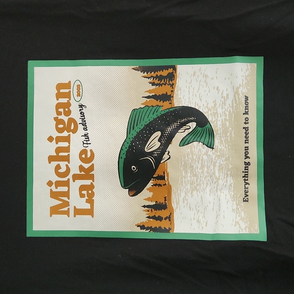 🎣Organic cotton graphic tee, black, size M - Picture 2 of 6